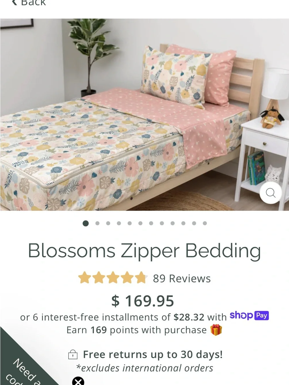Beddy’s Nod & Winks Full Size Pink Floral Bed Set